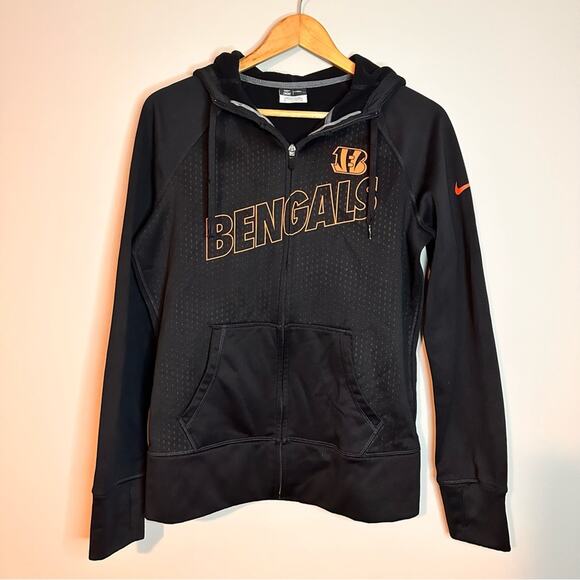 Nike NFL Apparel Thermafit Cincinnati Bengals Full Zip Hoodie Sweatshirt Sz M - Picture 1 of 9